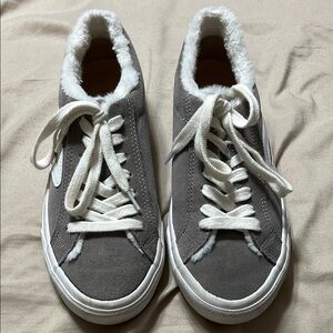 Lucky Brand Gray and White Women's Sneakers